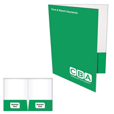 2 Pocket Presentation Folder w/Glued Pocket & Card Slit on Both Sides
